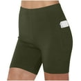 thumbnail image 1 of Aimik Women's solid Yoga Shorts High Waisted Tummy Control Booty Lifting Workout Shorts with Pockets Elastic Waist Summer Gym Bottoms, 1 of 6