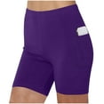 thumbnail image 1 of Aimik Women's solid Yoga Shorts High Waisted Tummy Control Booty Lifting Workout Shorts with Pockets Elastic Waist Summer Gym Bottoms, 1 of 6