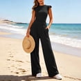 thumbnail image 1 of Aimik Womens 2 Piece Outfits Ruffle Short Sleeve Top and High Waisted Wide Leg Pants Set Summer Casual Lounge Sets for Women, 1 of 6