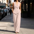 thumbnail image 1 of Aimik Womens 2 Piece Outfits Sleeveless Suit Coat and Wide Leg Pants Set Summer Business Formal Outfits with Pockets, 1 of 6