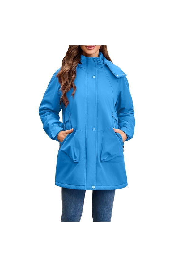 Womens Fashion Quilted Winter Coat Fluffy Hooded Puffer Jacket Warm Thick Padded Parka Outwear with Pockets for Everyday Wear