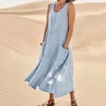 thumbnail image 1 of Aimik Womens Floral Print Sleeveless Maxi Dress Round Neck Loose Fit Tank Long Dresses with Pockets Summer Beach Casual Dress, 1 of 5
