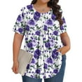 thumbnail image 1 of Aimik Womens Plus Size Tops Tunic Short Sleeve Crew Neck Shirts Floral Print Blouses Loose Summer Tops, 1 of 5