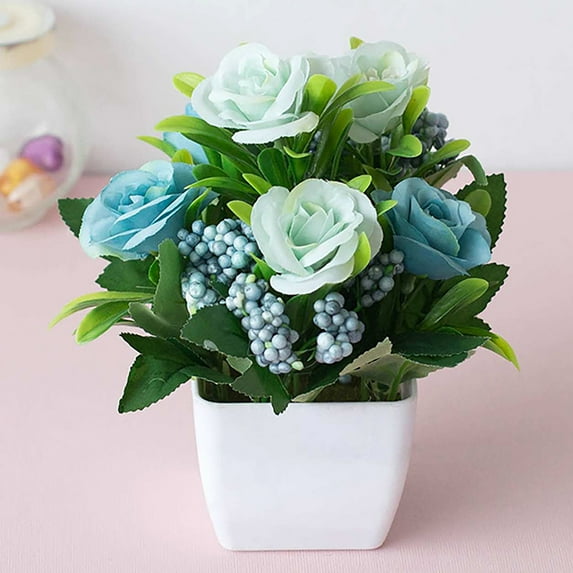 Aimiya Realistic Artificial Bonsai Decorative UV Resistant Potted Fake Flower DIY Crafts Home Decor