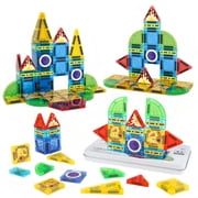 Aimlovs Magnetic Tiles 42-Piece Set, Space Station Rocket Building Blocks, STEM Toy for Kids Boys Girls Ages 3+, Travel Tin Case Birthday Gift