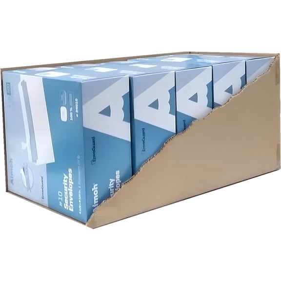 Aimoh #10 Security Self-Seal Envelopes - 1 Case - 5 Packs - 2500 Envelopes, Windowless, Security Tint Pattern, Quick-Seal Closure - EnveGuard - Size 4-1/8 x 9-1/2 Inches - White - 24 LB (34010-CS)