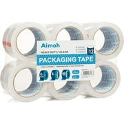 Aimoh Clear Acrylic Packaging Tape 2.7-mil Commercial Grade Packing Tape Refills, 12 Rolls