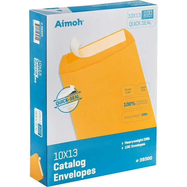 Aimoh Large Kraft Card Catalog Security Envelopes, SelfSeal Adhesive