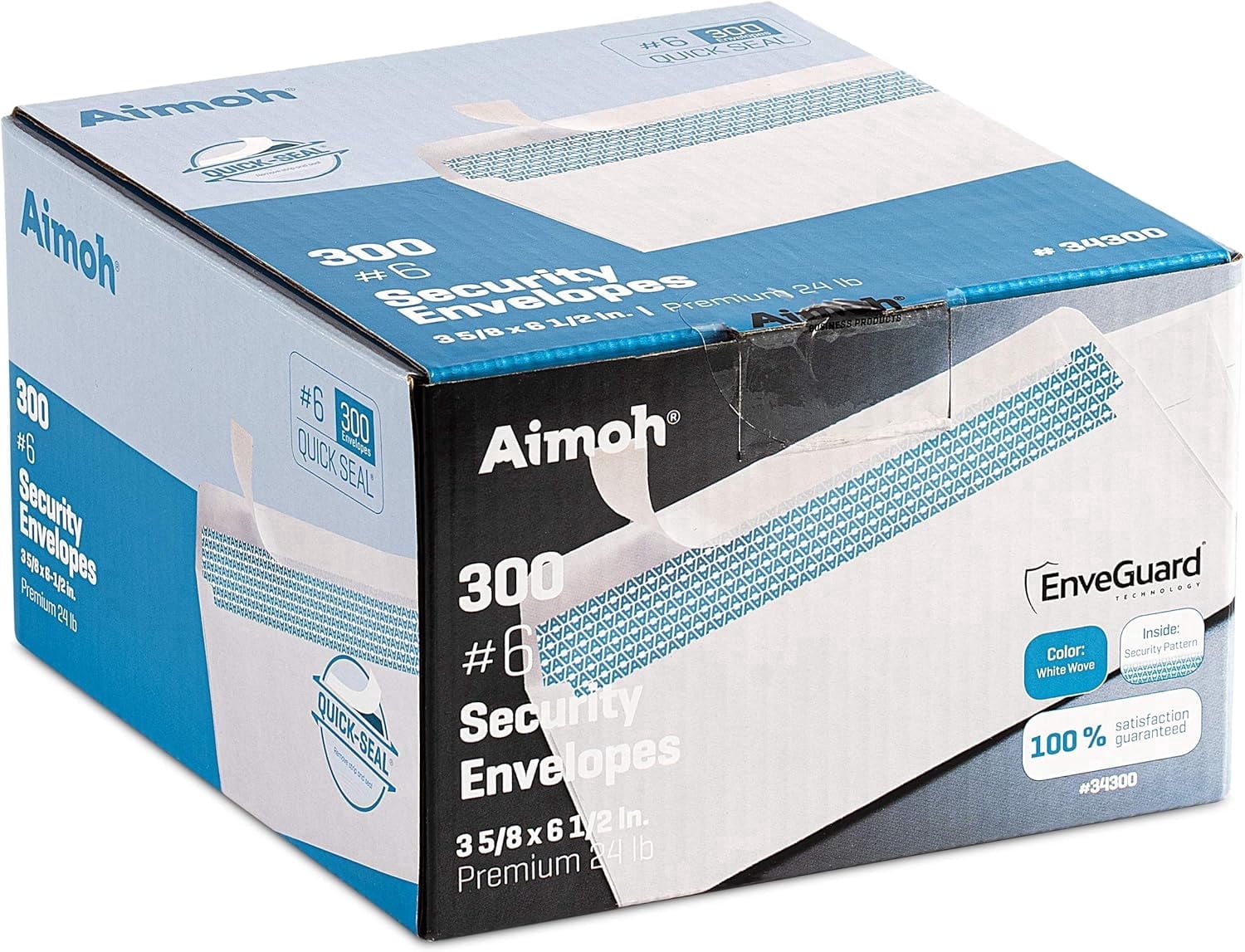 Aimoh Self-Seal #6 3/4 Security Envelopes, Windowless Mailing Envelopes ...