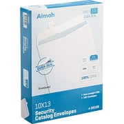 Aimoh White Card Catalog Security Envelopes with Self-Seal Adhesive Strip, 10” x 13” 100-Pack