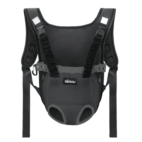 Aimou Pet Front Carrier Backpack Hands-Free Legs Out Adjustable Mesh Waterproof Carrier Bag Traveling Hiking Camping for Small Medium Dogs Cats Puppies, Gray L