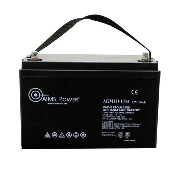 AIMS Power 12V 100Ah AGM Deep Cycle Battery Heavy Duty