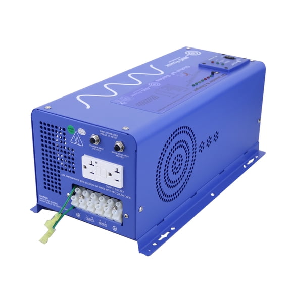 AIMS Power 2000W Pure Sine Inverter Charger 48VDC to 120VAC with 20A Transfer Switch for Solar Systems, Backup, and Cabins