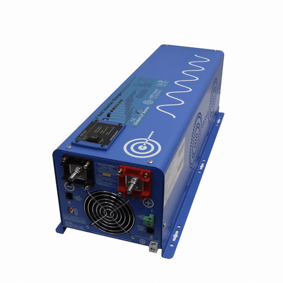 AIMS Power 6000W Split Phase Pure Sine Inverter Charger 24VDC to 120/240VAC with Transfer Switch for Homes, Shops, and Solar Backup