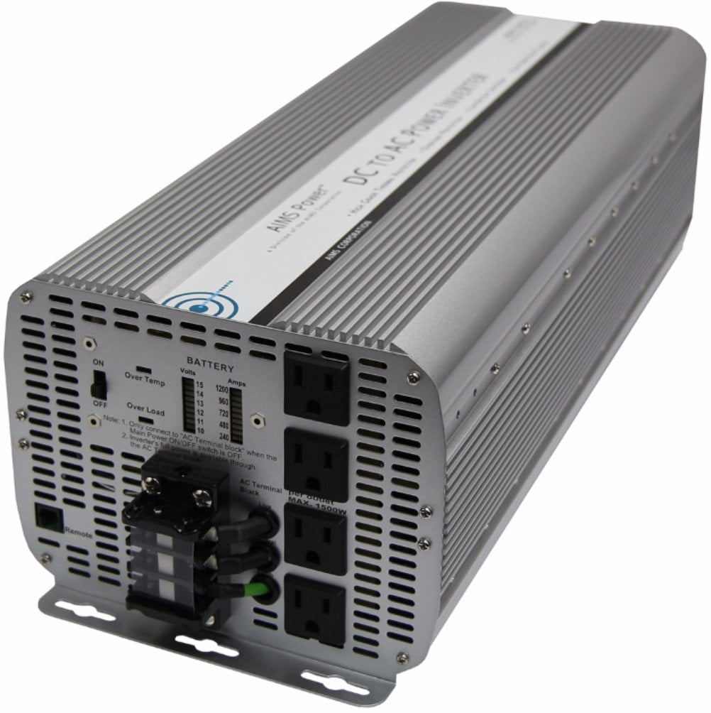 AIMS Power 10000W Modified Sine Power Inverter 12VDC to 120VAC for Large Loads, Backup, and Tools