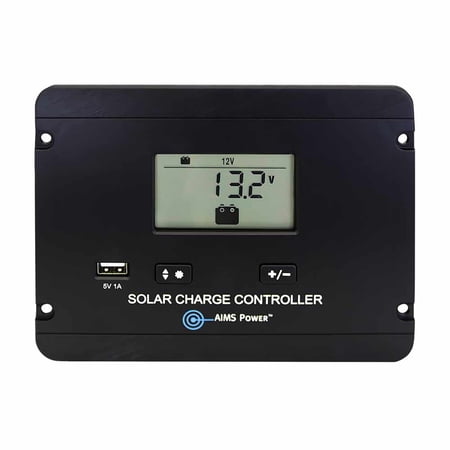 AIMS Power 30 Amp PWM Solar Charge Controller 12/24V for RVs, Cabins, and Green Houses