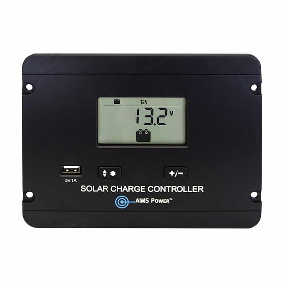 AIMS Power 30 Amp PWM Solar Charge Controller 12/24V for RVs, Cabins, and Green Houses