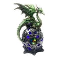 thumbnail image 1 of Ain’t It Nice Dragon Statue On Light Up LED Orb Cycling Through Many Vibrant Colors Collectible Dragon Figurine Fantasy Décor, Green 4(L) X 4(W) X 8(H) inches (Batteries Included), 1 of 6