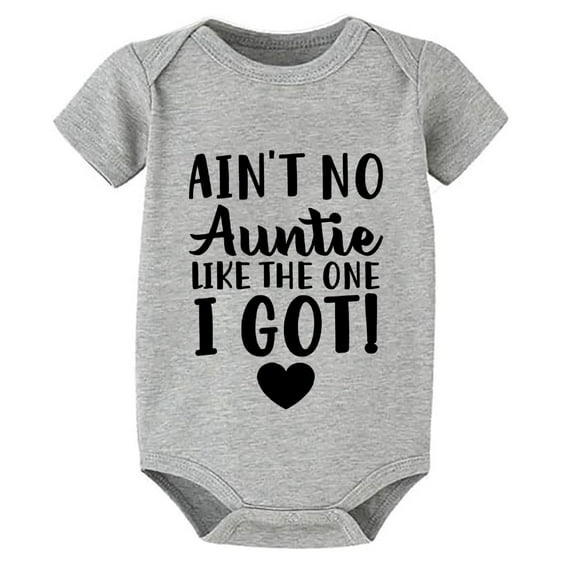 Ain't No Auntie Like The One I Got Baby Outfits Short Sleeve Coming Home Outfits for Baby Boy White Romper for Baby Boys 0-3