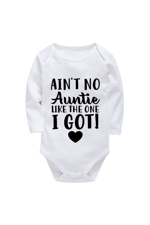 Ain't No Auntie Like The One I Got New Born Baby Clothes for Boy Long Sleeve Baby Girl Romper White Baby Girl Clothes 0-3 Mo