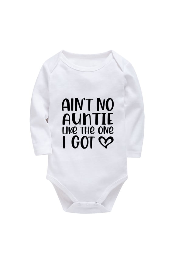 Ain't No Auntie Like The One I Got Newborn Outfits for Boys Long Sleeve Gender Neutral Romper White Boy Clothes Newborn