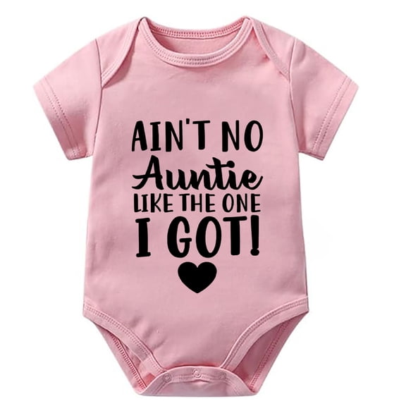 Ain't No Auntie Like The One I Got Outfits Baby Girl Short Sleeve Plain Baby Romper White 0-3 Months Baby Boy Clothes