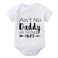 thumbnail image 1 of Ain't No Daddy Like The One I Got Newborn Coming Home Outfit Girl Short Sleeve Baby Girls' Romper Rompers White Infant Boy, 1 of 2