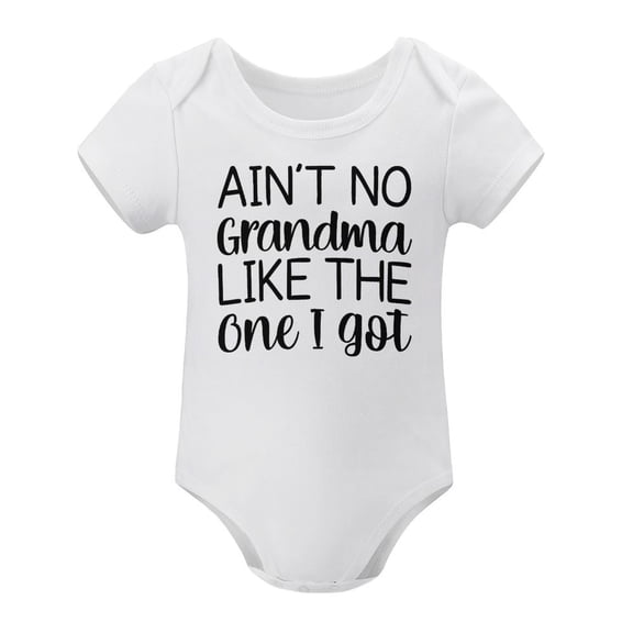 Ain't No Grandma Like The One I Got Baby Bodysuit - Cute Newborn Clothing Funny Unisex Humor White-style-1 3months
