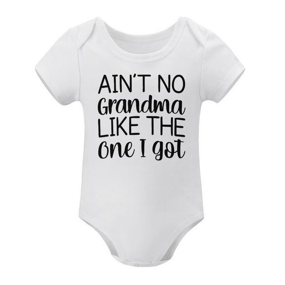 Ain't No Grandma Like The One I Got Baby Bodysuit - Cute Newborn Clothing Funny Unisex Humor White-style-1 9months