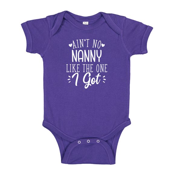 Ain't No Nanny Like The One I Got Baby Bodysuit One Piece NB Purple