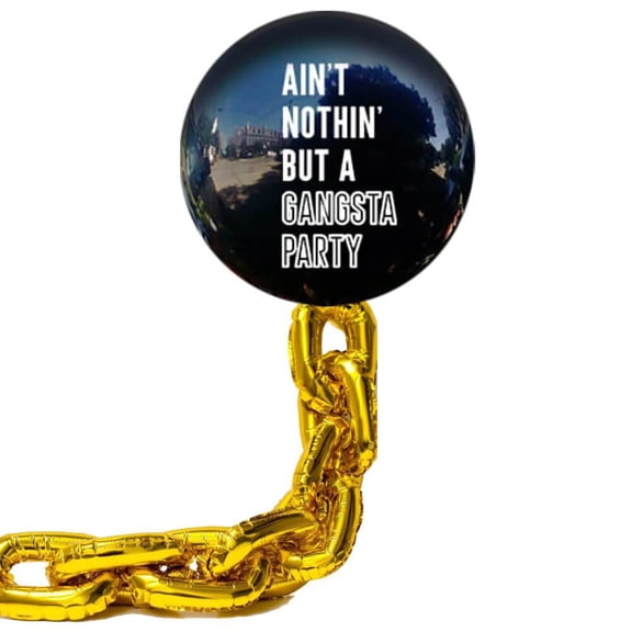 Aint Nothin but a Gangster Party Gold Chain Tassel Jumbo Balloon Kit
