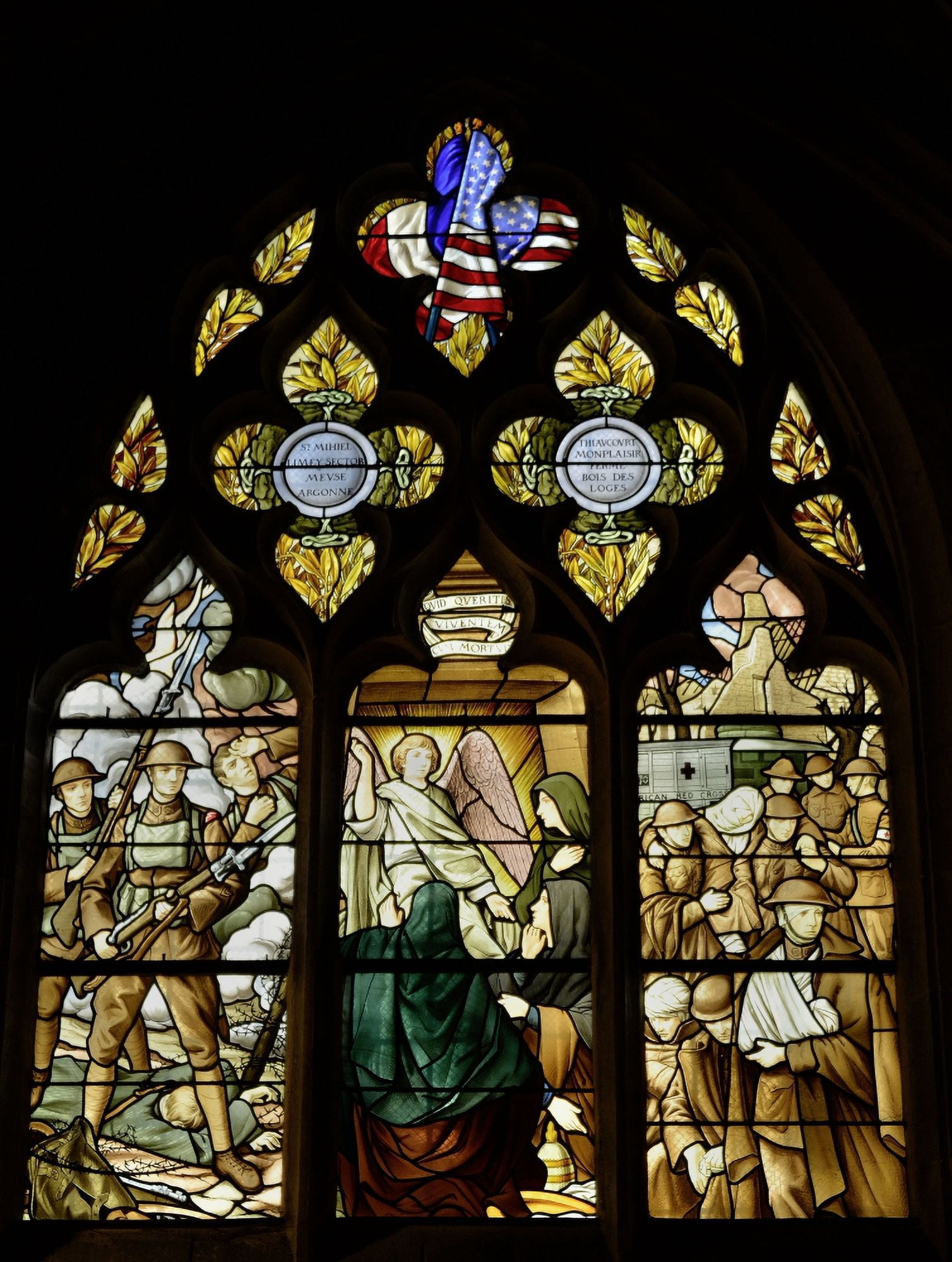 Ained-Glass Window Of The Saint Lazarus Chapel In Collegiate Church Of Notre-Dame De Semur-En-Auxois Canvas Art -  (24 x 36)