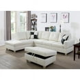 thumbnail image 1 of Ainehome Faux Leather Sectional Set, Living Room L-Shaped Modern Sofa Set, with Storage Ottoman and Matching Pillows, Left Facing White, 1 of 6