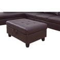 thumbnail image 1 of Ainehome Faux Leather Storage Ottoman Bench Rectangular Footrest with Foam Padded Seat, Brown, 1 of 3