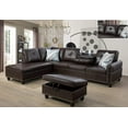 thumbnail image 1 of Ainehome Furniture Brown Leather Sectional Couch, Modern L-Shaped Sofa Set for Living Room, 1 of 9