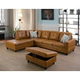 thumbnail image 1 of Ainehome Furniture Faux Leather Sectional Sofa Set, L Shape Living Room Couch Set (Left Hand Facing, Ginger), 1 of 8
