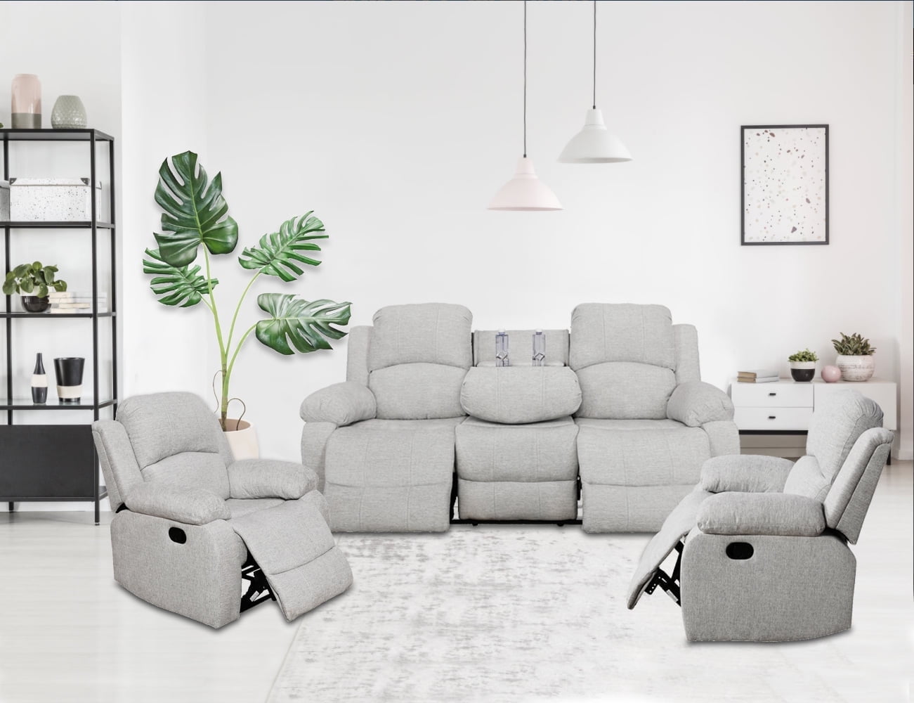 Ainehome Furniture Reclining Sofa Chair Set Living Room SET