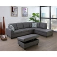 thumbnail image 1 of Ainehome Furniture Sectional Sofa Set, Living Room Sofa Set, Leather Sectional Sofa(Right Hand Facing, Dark Grey), 1 of 7