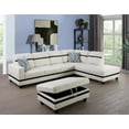 thumbnail image 1 of Ainehome Furniture White&Black Leather Sectinal Sofa Set, L-Shaped Modern & Contemporary Sofa with Chaise Storage Ottoman for Living Room Furniture - Right Hand Facing, 1 of 7