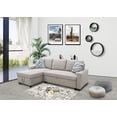 thumbnail image 1 of Ainehome Grey Linen Reversible Sleeper Sectional Sofa with Storage Chaise, 1 of 9
