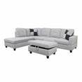 thumbnail image 1 of Ainehome L-Shaped Sectional Sofa Set, 3PC Flanelette Living Room Couches, Left Hand Facing (Grey White), 1 of 2