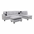 thumbnail image 1 of Ainehome L-Shaped Sectional Sofa Set, 3PC Flanelette Living Room Couches, Right Hand Facing (Grey White), 1 of 2