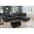 thumbnail image 1 of Ainehome Living Room Sectional Set, Leather Sectional Sofa in Home, with Storage Ottoman and Matching Pillows (Black Grey), 1 of 6
