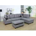 thumbnail image 1 of Ainehome Modern Sectional Sofa L-Shape Sectional Fabric Upholstered Couch with Chaise Ottoman Sectional Sleeper Sofa (Right Hand Facing, Neutral Grey), 1 of 7