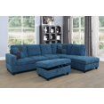 thumbnail image 1 of Ainehome Modern Sectional Sofa L-Shape Sectional Fabric Upholstered Couch with Chaise Ottoman Sectional Sleeper Sofa (Right Hand Facing, Lake Blue), 1 of 7