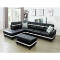 thumbnail image 1 of Ainehome Modern Sectional Sofa Set,3PC L-Shaped Living Room Couches,Black Leather, 1 of 2
