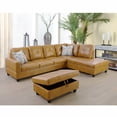 thumbnail image 1 of Ainehome Modern Sectional Sofa Set,3PC L-Shaped Living Room Couches,Ginger Leather, 1 of 2
