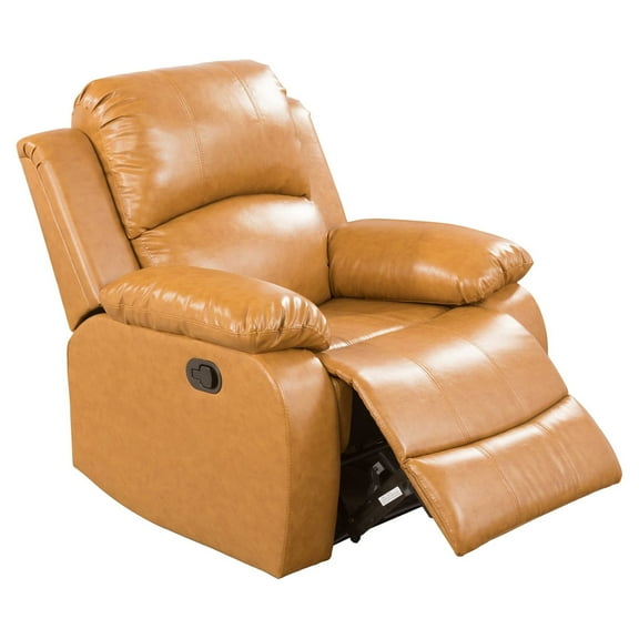 Ainehome Recliner Chair Bonded Leather Manual Reclining Chair for Living Room (Ginger, 1 piece)