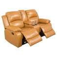 thumbnail image 1 of Ainehome Recliner Loveseat, Bonded Leather Reclining Couch with 2 Cup Holders (Ginger, 1 piece), 1 of 5