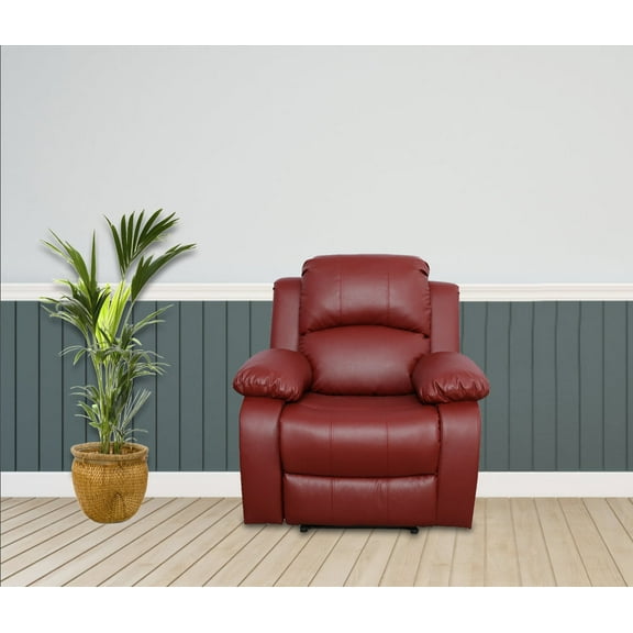 Ainehome Red Leather Reclining Chair Living Room Recliner